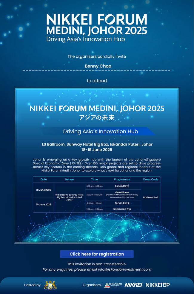 Nikkei Forum Medini Johor 2025 Invitation